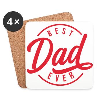 Bester Vater aller Zeiten - Untersetzer (4er-Set) - Weiß - Vorne