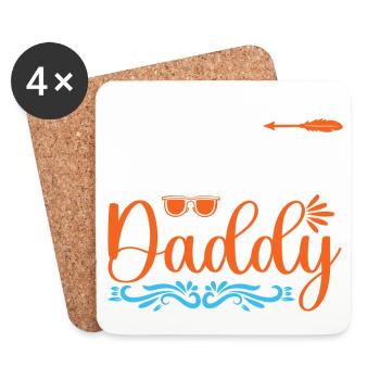 « J’aime papa » - Dessous de verre (lot de 4) - blanc - Devant