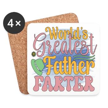 Mein Vater ist mein Held - Untersetzer (4er-Set) - Weiß - Vorne