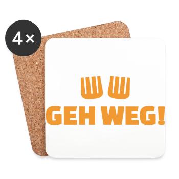 geh weg du bist kein bier - Untersetzer (4er-Set) - Weiß - Vorne