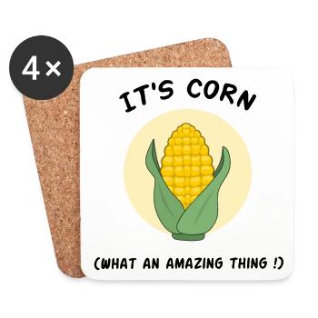 Es ist Mais, was für eine erstaunliche Sache! Geschäftsführer von corn mem - Untersetzer (4er-Set) - Weiß - Vorne
