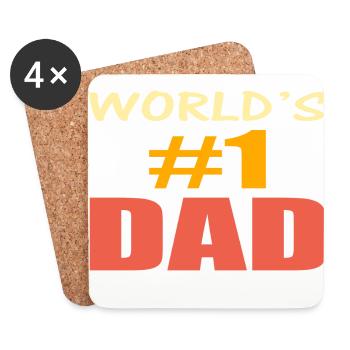no1 dad of the world - Coasters (set of 4) - white - Front