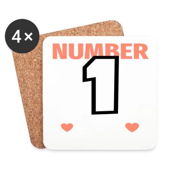 no1 dad of the world - Coasters (set of 4) - white - Front