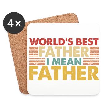 Weltweit bester Farter Mid-Range Dad- Funny Dads - Untersetzer (4er-Set) - Weiß - Vorne