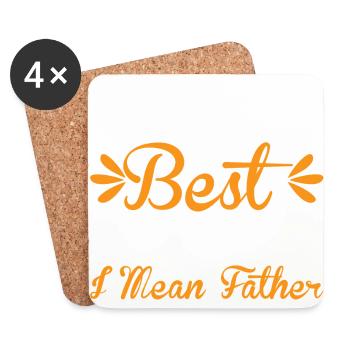 Weltweit bester Farter Mid-Range Dad- Funny Dads - Untersetzer (4er-Set) - Weiß - Vorne