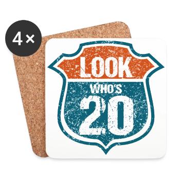 Look who's 20 - Coasters (set of 4) - white - Front