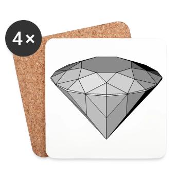 Diamant - Dessous de verre (lot de 4) - blanc - Devant