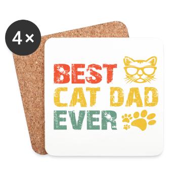 Vater der Katze - Untersetzer (4er-Set) - Weiß - Vorne