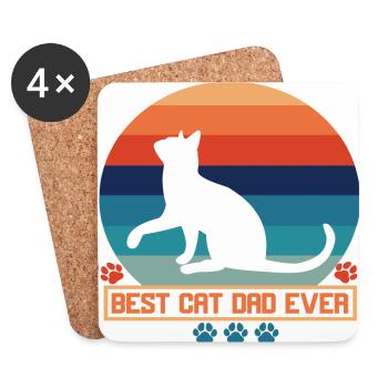 Vater der Katze - Untersetzer (4er-Set) - Weiß - Vorne