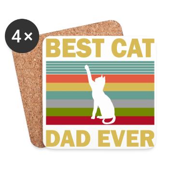 Vater der Katze - Untersetzer (4er-Set) - Weiß - Vorne