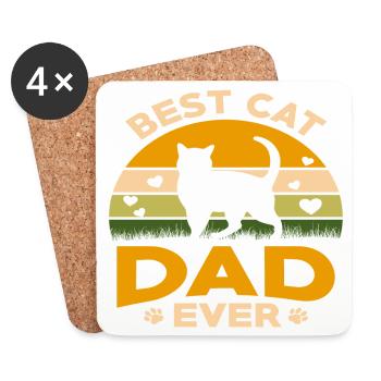 Cat's father - Coasters (set of 4) - white - Front