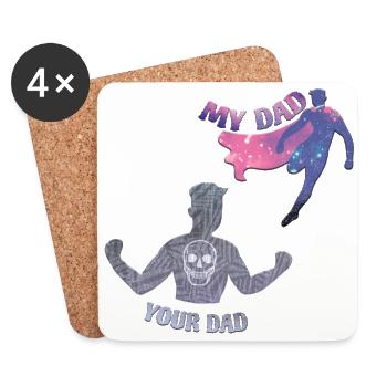 Père - père - père - mon père - Dessous de verre (lot de 4) - blanc - Devant
