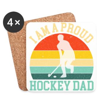 Hockey Dad - I am Proud Hockey Dad - Coasters (set of 4) - white - Front