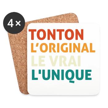 Tonton l'orginal Le Vrai L'unique - Dessous de verre (lot de 4) - blanc - Devant