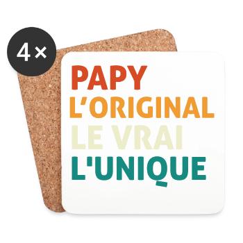 Papy l'orginal Le Vrai L'unique - Dessous de verre (lot de 4) - blanc - Devant