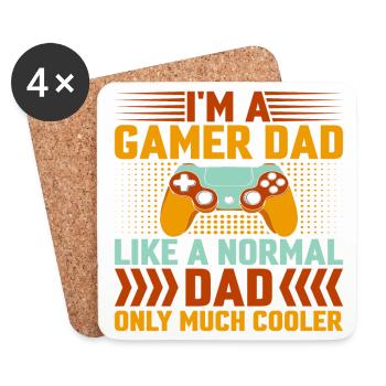 FATHER S DAY Gamer - Untersetzer (4er-Set) - Weiß - Vorne