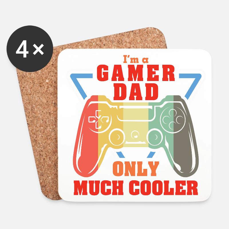 FATHER S DAY Gamer - Untersetzer (4er-Set) - Weiß