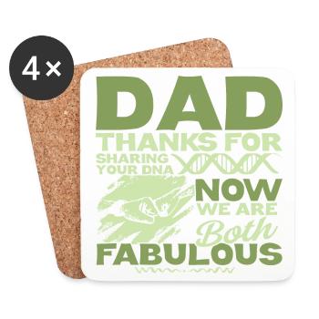 Funny Father's Day gift shape for son and daughter - Coasters (set of 4) - white - Front