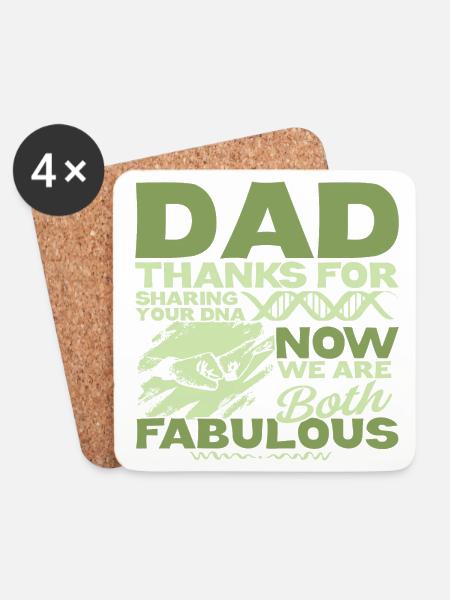 Funny Father's Day gift shape for son and daughter - Coasters (set of 4) - white