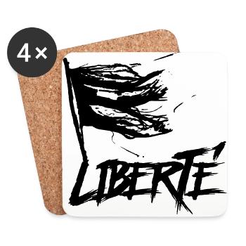 Flagge Freiheit Freedom Liberte Frauenrechte - Untersetzer (4er-Set) - Weiß - Vorne