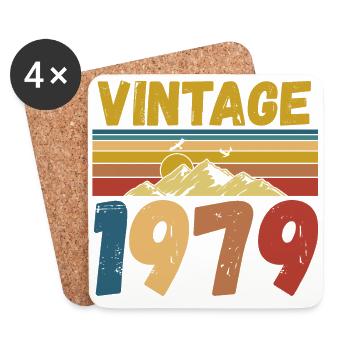 Vintae 1979 / fabriqué en 1979 - Dessous de verre (lot de 4) - blanc - Devant