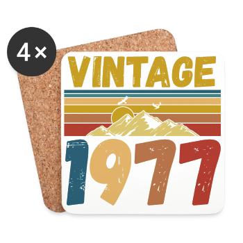 Vintae 1977 / Made in 1977 - Coasters (set of 4) - white - Front