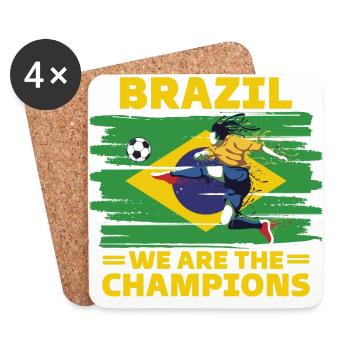 Brazil Football 2022 supporter of Brazil football - Coasters (set of 4) - white - Front
