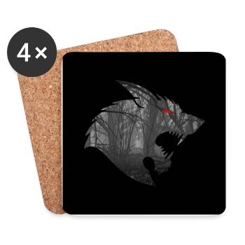LOUP-GAROU - Dessous de verre (lot de 4) - blanc - Devant