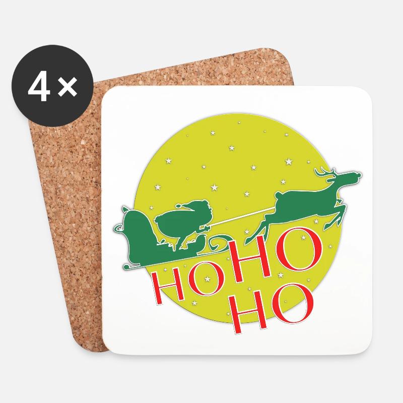 HO HO HO - Untersetzer (4er-Set) - Weiß