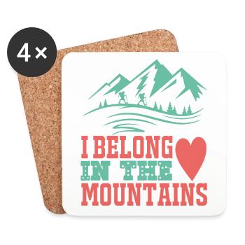 Mountains hiking Nature outdoor - Coasters (set of 4) - white - Front