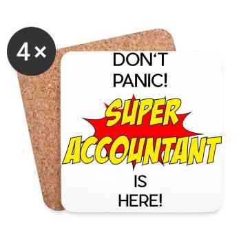 Super Accountant / Super Buchhalter - Untersetzer (4er-Set) - Weiß - Vorne