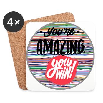 Motivation, coole Aufschrift, schönes T-Shirt - Untersetzer (4er-Set) - Weiß - Vorne