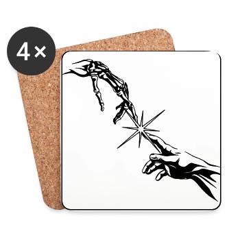 Bonjour - Dessous de verre (lot de 4) - blanc - Devant