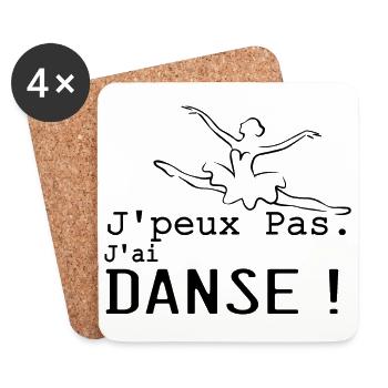 j'peux pas j'ai Danse - Dessous de verre (lot de 4) - blanc - Devant