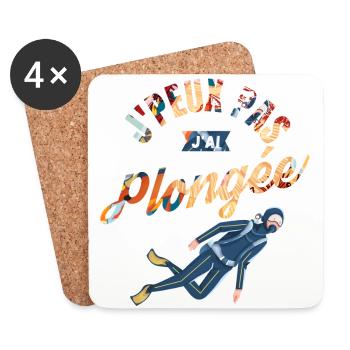 J'Peux pas j'ai Plongée - Dessous de verre (lot de 4) - blanc - Devant
