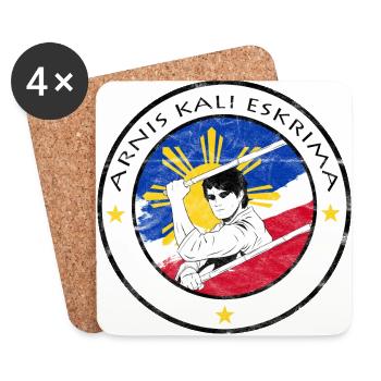 Philippines Kali Eskrima Arnis Fighter I Gift - Coasters (set of 4) - white - Front
