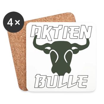 Der Aktien Bulle für Börsenfans - Untersetzer (4er-Set) - Weiß - Vorne