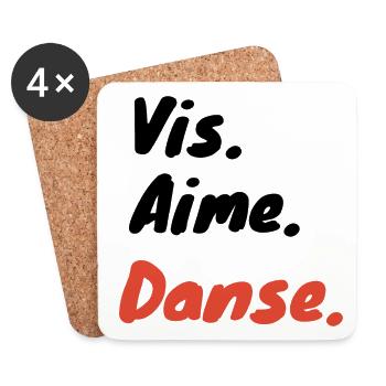 Vis aime danse motivation - Dessous de verre (lot de 4) - blanc - Devant