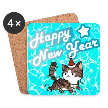 Bonne année ! - Dessous de verre (lot de 4) - blanc - Devant