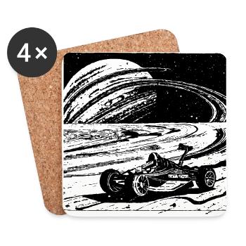 Saturn Ring Racer - Untersetzer (4er-Set) - Weiß - Vorne