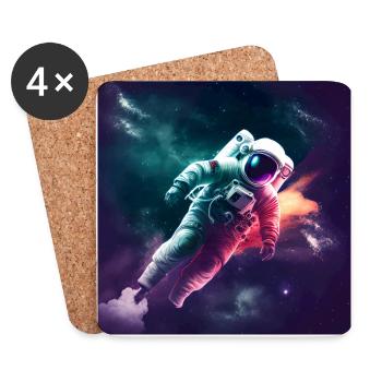 Astronaut in Space - Untersetzer (4er-Set) - Weiß - Vorne