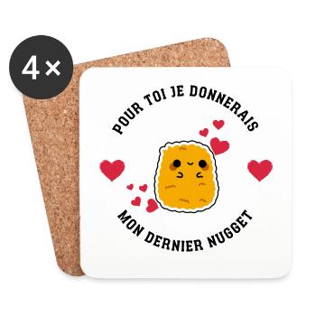 Pour toi, je donnerais mon dernier nugget - Dessous de verre (lot de 4) - blanc - Devant