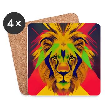 Lion - Coasters (set of 4) - white - Front
