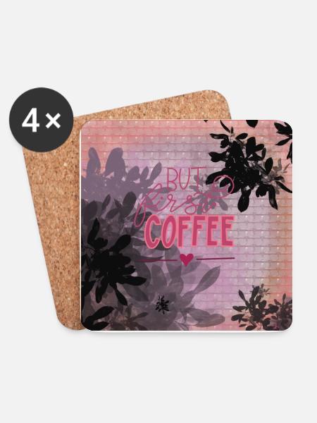 KaffeeLiebe! - Untersetzer (4er-Set) - Weiß