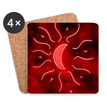 Luna Mandala Roja - Dessous de verre (lot de 4) - blanc - Devant