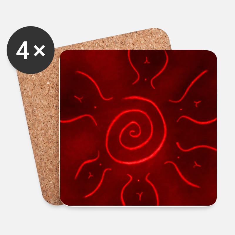 FIERY SUN - Coasters (set of 4) - white