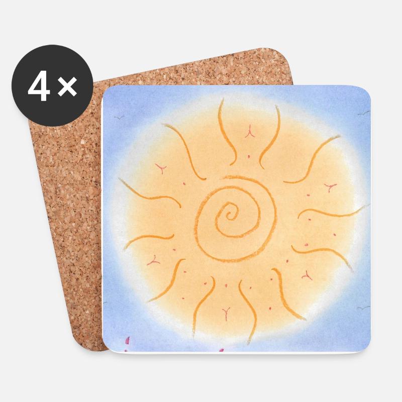 SOL MANDALA - Untersetzer (4er-Set) - Weiß
