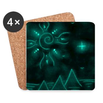 SUN AND PYRAMIDS INDIGO - Coasters (set of 4) - white - Front