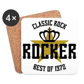 ROCKER STAR BEST OF 1970 - Coasters (set of 4) - white - Front