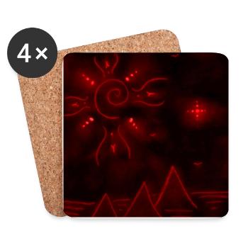 SUN AND RED PYRAMIDS - Coasters (set of 4) - white - Front